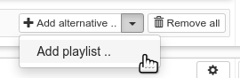 Adding a playlist as alternative content