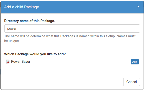 Adding a sub package