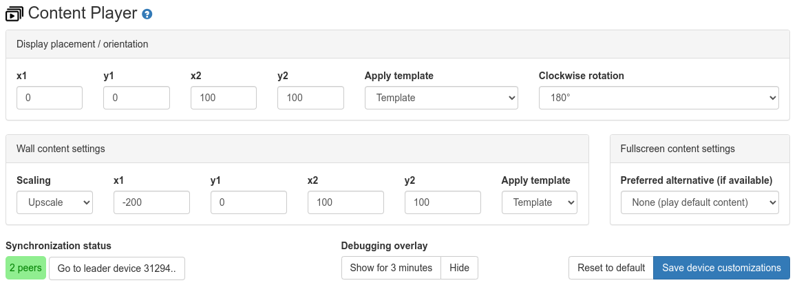 Custom device configuration