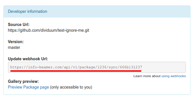 Webhook on info-beamer.com
