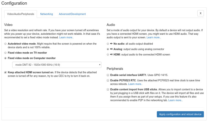 Audio/Video Configuration