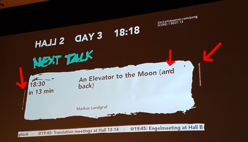 33C3 pong on the big screen