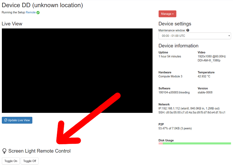 Remote control interface in action