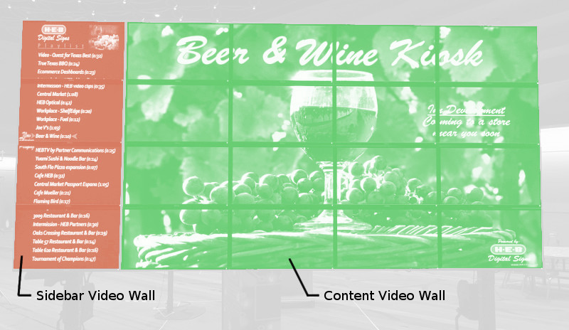 The two video wall setups