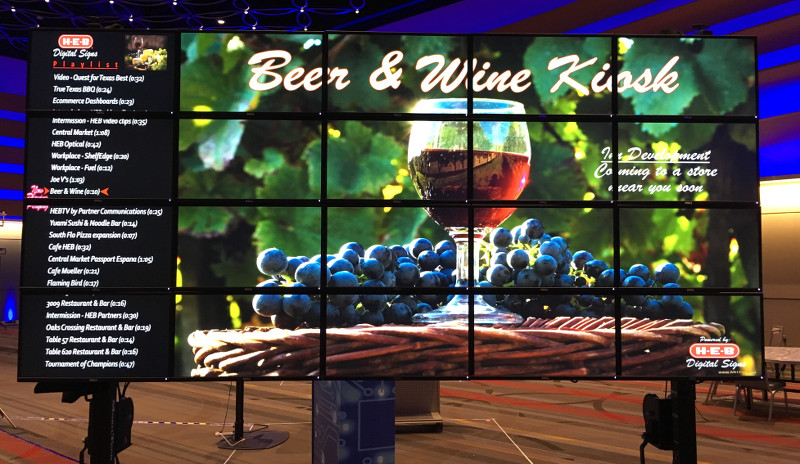 Two synced video walls